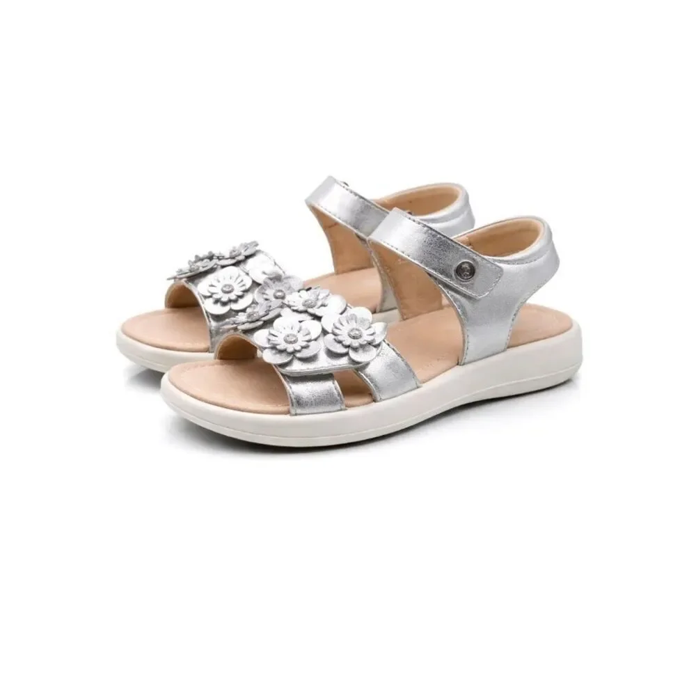 Girls Leather Sandal EU 32 Adjustable Strap Summer Vacation Casual Shoe Naturino